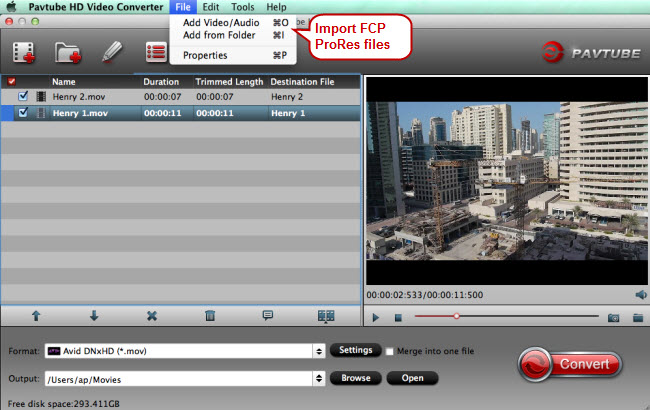 import fcp prores file